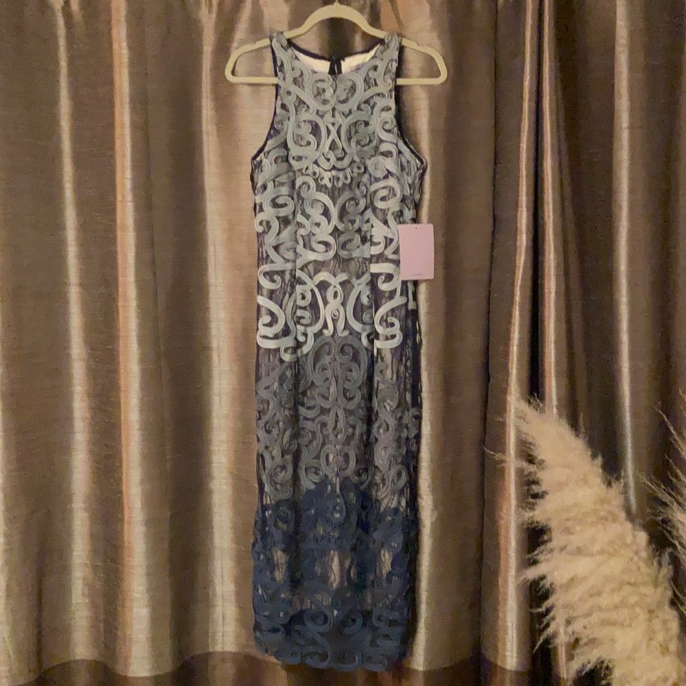 JS Collection Color Block Soutache Halter Dress